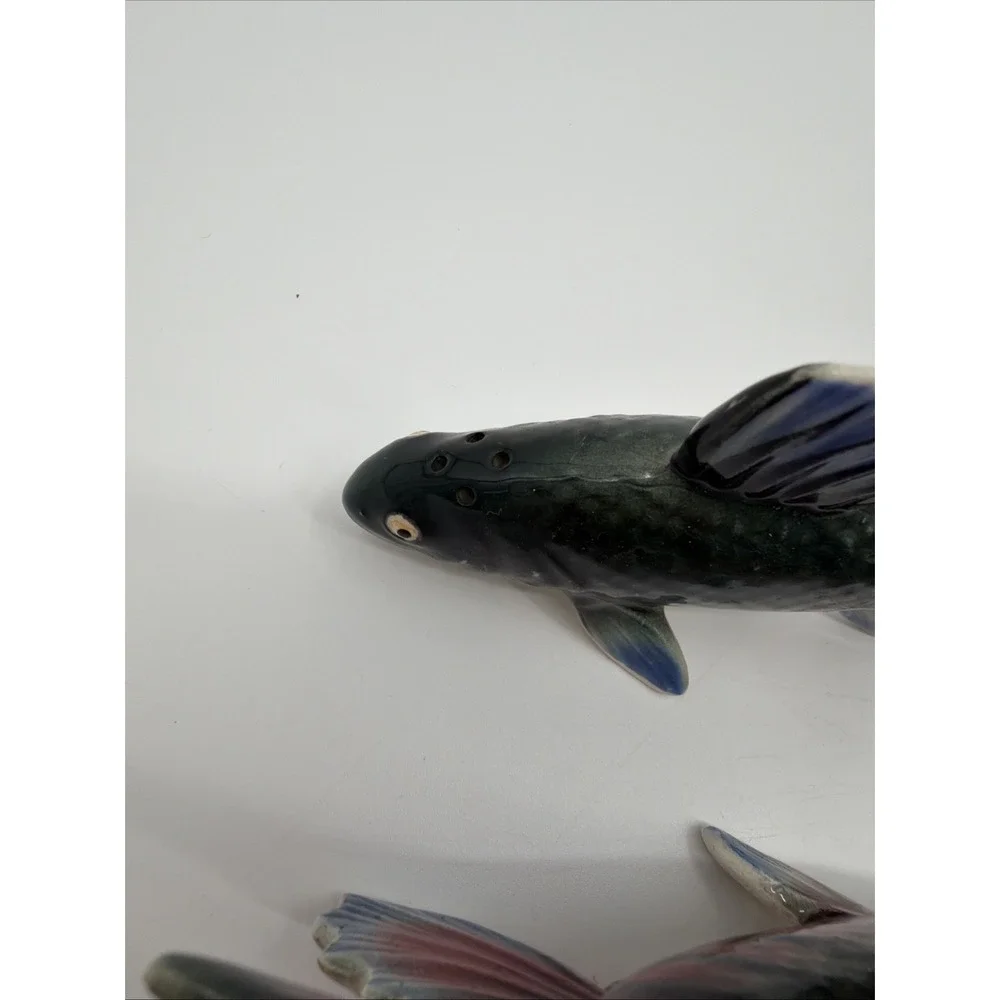 VTG Ceramic JAPAN Trout FISH Salt & Pepper Shakers 2 1/2